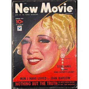 1934 New Movie Mae West Magazine Hollywood Jean Harlow Dinner at Eight Film